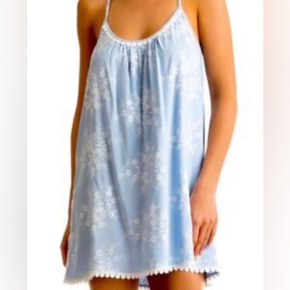 In Bloom By Jonquil Lace Trim Chemise Nightgown in Ltperi